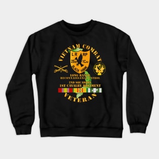 Vietnam Combat Veteran - 2nd Squadron, 1st Cav Regt  LRRP - Black Hawk w VN SVC Crewneck Sweatshirt